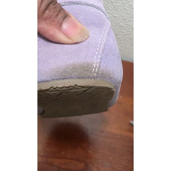 Minnetonka Lilac Suede Moccasin Slippers W/ Faux Fur Lining For Women Size 10 - Picture 8 of 8